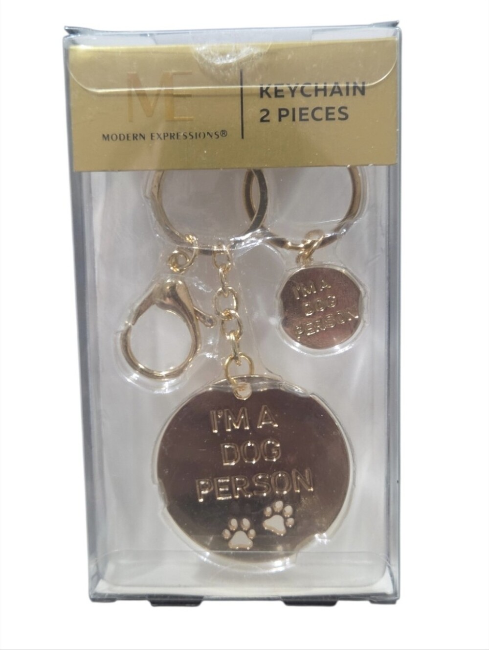 Expressions Gold "I'm A Dog Person" Keychain Duo
